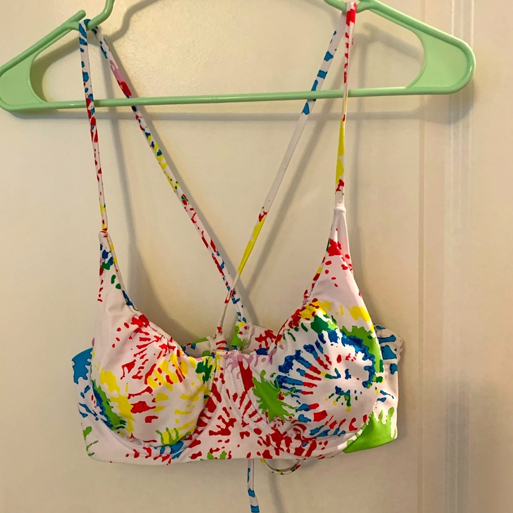 Zaful Tie Dye Bikini Top Size L EUC